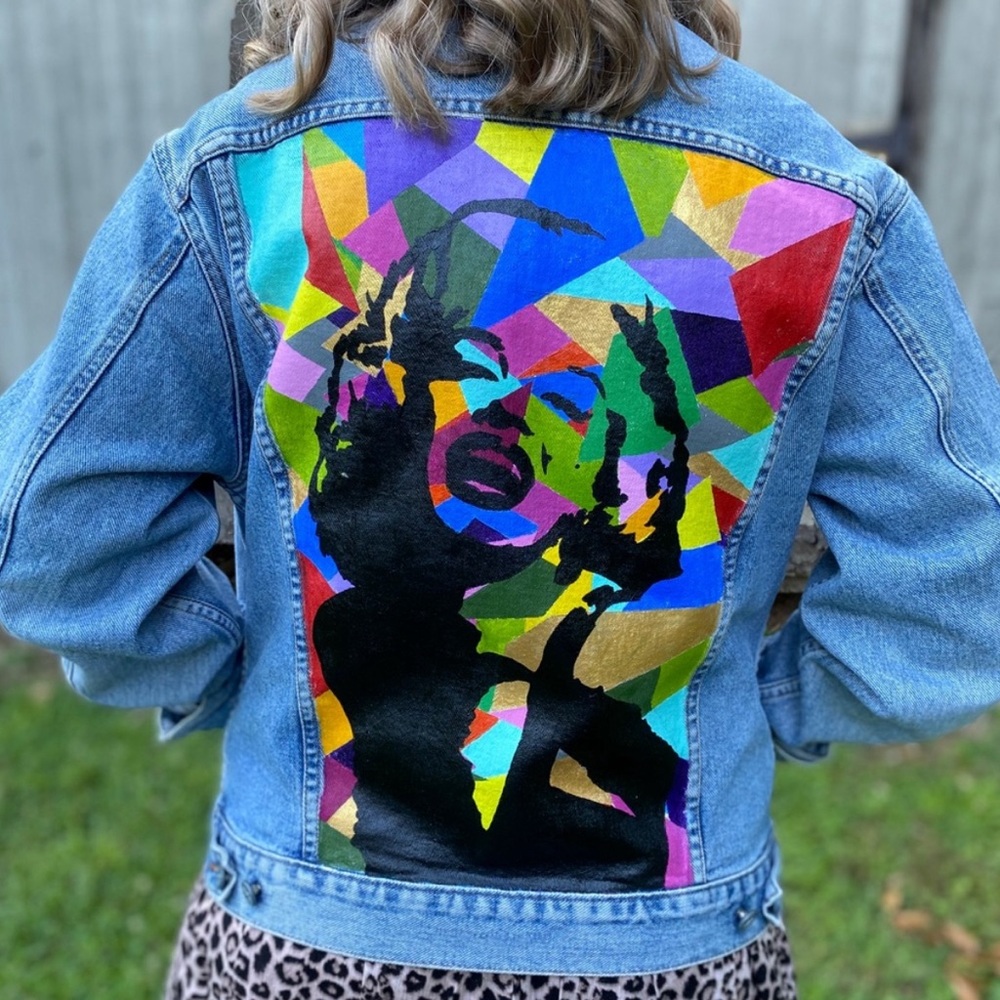 Hand painted Marilyn Monroe Calvin Klein Denim Jacket
